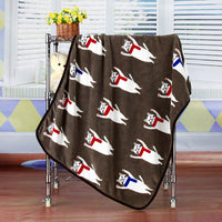 HKM-603411 Cartoon Animal Printed Coral Fleece Blanket for Spring and Summer, 100x75cm