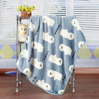 HKM-603411 Cartoon Animal Printed Coral Fleece Blanket for Spring and Summer, 100x75cm