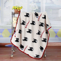HKM-603411 Cartoon Animal Printed Coral Fleece Blanket for Spring and Summer, 100x75cm