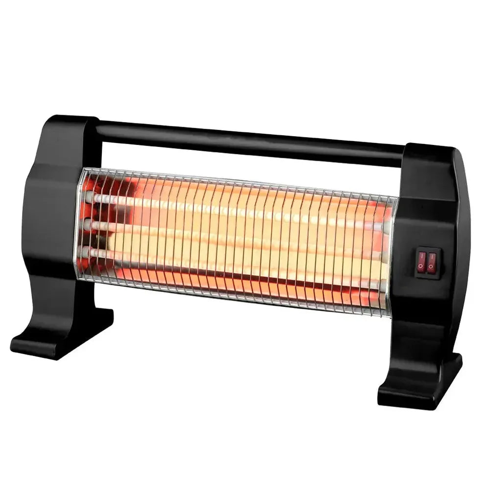 KTX-603475 Portable Free Standing Quartz Infrared Heater with 3 Halogen Bars for Under Desk Heating - 1200W