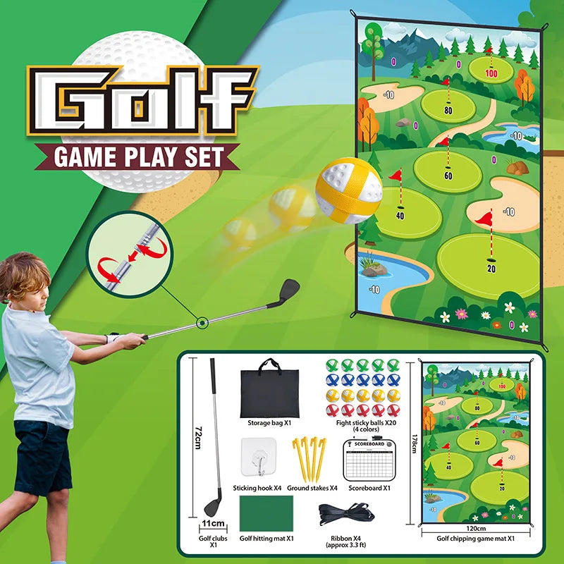 HKM-603539 Creative Indoor Outdoor Golf Practice Chipping Game Mat for Kids Ages 5+