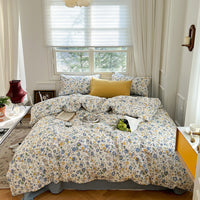 HKM-603603 Floral Pattern Pure Cotton Bedding Set - 3 or 4 Pieces in Multiple Sizes