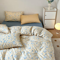 HKM-603603 Floral Pattern Pure Cotton Bedding Set - 3 or 4 Pieces in Multiple Sizes