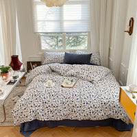 HKM-603603 Floral Pattern Pure Cotton Bedding Set - 3 or 4 Pieces in Multiple Sizes