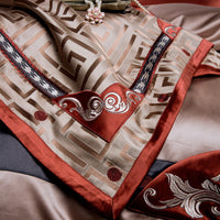 HKM-603603 Pure Cotton Chinese Style Brocade Embroidery Bedding Set - Available in Four-Piece, Six-Piece, Eight-Piece, and Ten-Piece Options