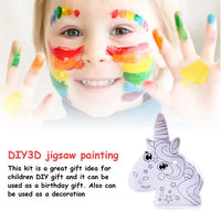 HKM-603859 DIY 3D Puzzle Craft Kits for Kids - Unicorn, Flamingo, and Llama Night Light Painting Set