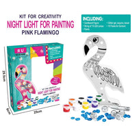 HKM-603859 DIY 3D Puzzle Craft Kits for Kids - Unicorn, Flamingo, and Llama Night Light Painting Set