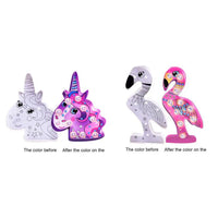 HKM-603859 DIY 3D Puzzle Craft Kits for Kids - Unicorn, Flamingo, and Llama Night Light Painting Set