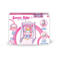 HKM-603923 Baby Doll Cradle Set with Light & Sound for Kids Ages 2-7