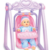 HKM-603923 Baby Doll Cradle Set with Light & Sound for Kids Ages 2-7
