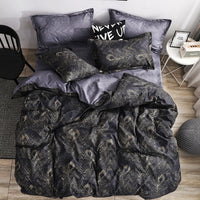HKM-604051 Antibacterial Ramie Quilt Duvet Cover Set with 2 Pillow Cases – Geometric Pattern, Various Sizes Available