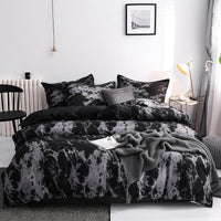 HKM-604051 Antibacterial Ramie Quilt Duvet Cover Set with 2 Pillow Cases – Geometric Pattern, Various Sizes Available