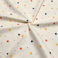 HKM-604115 Cotton Twill Printed Fabric with Color Geometric Heart-shaped Polka Dots for Bedding and Apparel