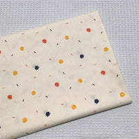 HKM-604115 Cotton Twill Printed Fabric with Color Geometric Heart-shaped Polka Dots for Bedding and Apparel