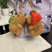 HKM-604115 Kawaii Fluffy Capybara and Tortoise Plush Dolls for Kids' Birthday Gifts and Home Decor