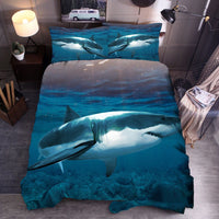 HKM-604115 Ocean-Inspired Three-Piece Quilt Cover Set with Sea Turtle Designs in Various Sizes