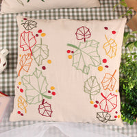 HKM-604179 Handmade Embroidery Material Package for Pillow Cover – Cotton Cloth, 42x42cm, Floral Patterns