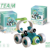 HKM-604243 Educational DIY Soft Rubber Block Toy Car for Kids - STEM Learning and Engineering Fun