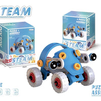 HKM-604243 Educational DIY Soft Rubber Block Toy Car for Kids - STEM Learning and Engineering Fun