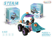 HKM-604243 Educational DIY Soft Rubber Block Toy Car for Kids - STEM Learning and Engineering Fun