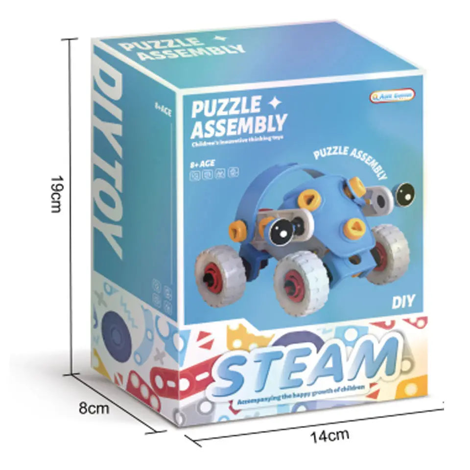 Educational DIY Soft Rubber Block Toy Car for Kids - STEM Learning and Engineering Fun