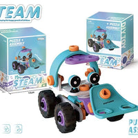 HKM-604243 Educational DIY Soft Rubber Block Toy Car for Kids - STEM Learning and Engineering Fun