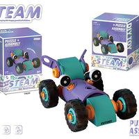 HKM-604243 Educational DIY Soft Rubber Block Toy Car for Kids - STEM Learning and Engineering Fun