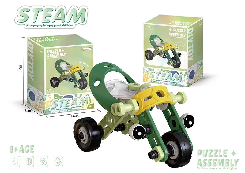 Educational DIY Soft Rubber Block Toy Car for Kids - STEM Learning and Engineering Fun