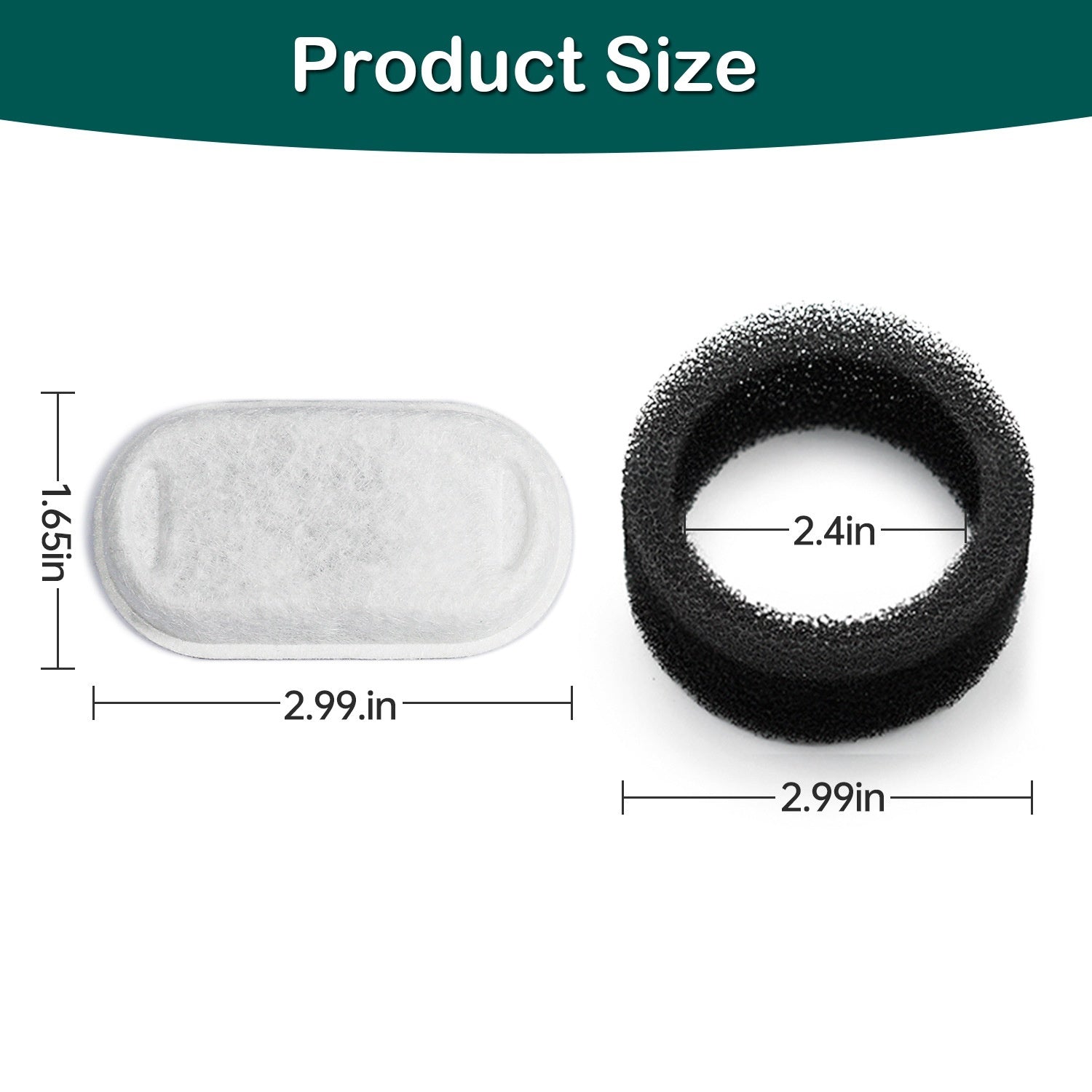 HKM-604307 Non-Woven Fabric Pet Water Dispenser Filter - Compatible with Runway, Ring, and Two-Grid Lunch Box Models