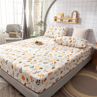 HKM-604435 Floral Non-Slip Sweat-Absorbing Mattress Protector with Pillowcases