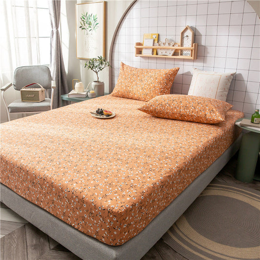 HKM-604435 Floral Non-Slip Sweat-Absorbing Mattress Protector with Pillowcases