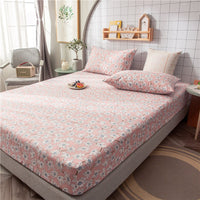 HKM-604435 Floral Non-Slip Sweat-Absorbing Mattress Protector with Pillowcases