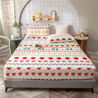 HKM-604435 Floral Non-Slip Sweat-Absorbing Mattress Protector with Pillowcases