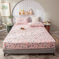 HKM-604435 Floral Non-Slip Sweat-Absorbing Mattress Protector with Pillowcases