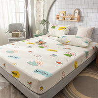 HKM-604435 Floral Non-Slip Sweat-Absorbing Mattress Protector with Pillowcases