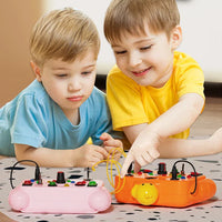 HKM-604435 Montessori Retro Game Console Toy - Handheld LED Light-Up Busy Board for Early Learning Fun