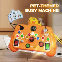 HKM-604435 Montessori Retro Game Console Toy - Handheld LED Light-Up Busy Board for Early Learning Fun