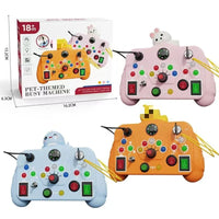 HKM-604435 Montessori Retro Game Console Toy - Handheld LED Light-Up Busy Board for Early Learning Fun