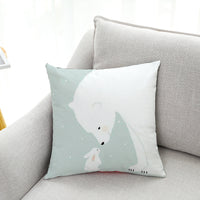 HKM-604499 Cute Polar Bear Plush Super Goose Down Car Sofa Pillowcase 45x45cm
