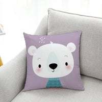 HKM-604499 Cute Polar Bear Plush Super Goose Down Car Sofa Pillowcase 45x45cm