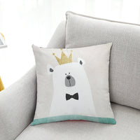 HKM-604499 Cute Polar Bear Plush Super Goose Down Car Sofa Pillowcase 45x45cm