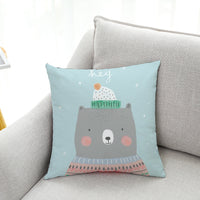 HKM-604499 Cute Polar Bear Plush Super Goose Down Car Sofa Pillowcase 45x45cm