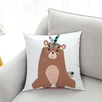HKM-604499 Cute Polar Bear Plush Super Goose Down Car Sofa Pillowcase 45x45cm