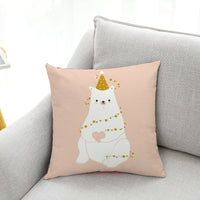HKM-604499 Cute Polar Bear Plush Super Goose Down Car Sofa Pillowcase 45x45cm