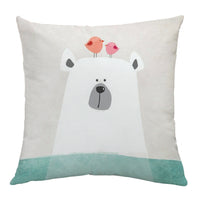 HKM-604499 Cute Polar Bear Plush Super Goose Down Car Sofa Pillowcase 45x45cm