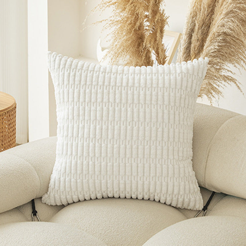 HKM-604563 Boho Striped Throw Pillow Covers for Sofa and Bed - Soft Corduroy Home Decor