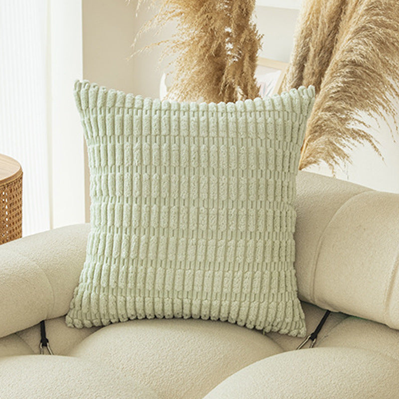 HKM-604563 Boho Striped Throw Pillow Covers for Sofa and Bed - Soft Corduroy Home Decor