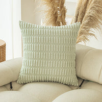 HKM-604563 Boho Striped Throw Pillow Covers for Sofa and Bed - Soft Corduroy Home Decor
