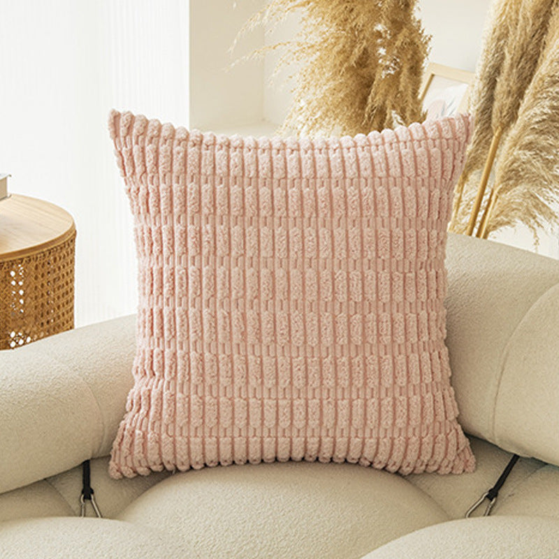 HKM-604563 Boho Striped Throw Pillow Covers for Sofa and Bed - Soft Corduroy Home Decor