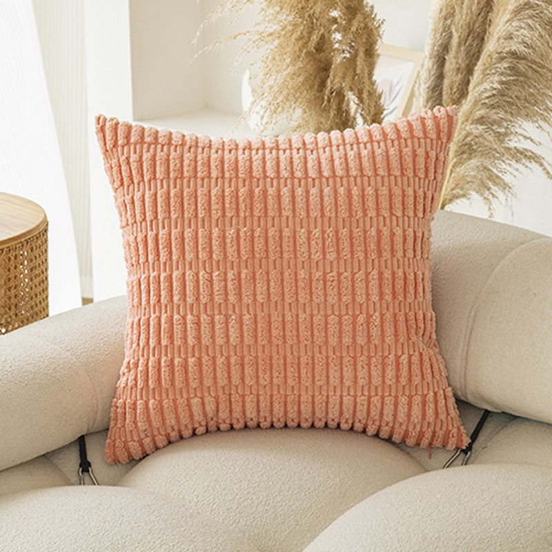 HKM-604563 Boho Striped Throw Pillow Covers for Sofa and Bed - Soft Corduroy Home Decor